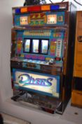 Casino style slot machine with tokens and U.S to U.K power transformer. Complete, tested and