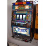 Casino style slot machine with tokens and U.S to U.K power transformer. Complete, tested and