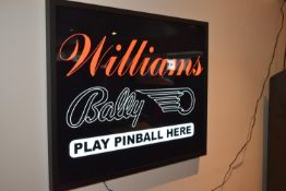 LED Williams / Bally Pinball sign with power transformer and remote control. Boxed, tested and