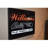 LED Williams / Bally Pinball sign with power transformer and remote control. Boxed, tested and