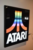 LED Atari sign with power transformer and remote control. Boxed, tested and working. There are three