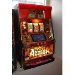 Aztec Legend casino style slot machine with built-in LCD screen and tokens. Complete, tested and