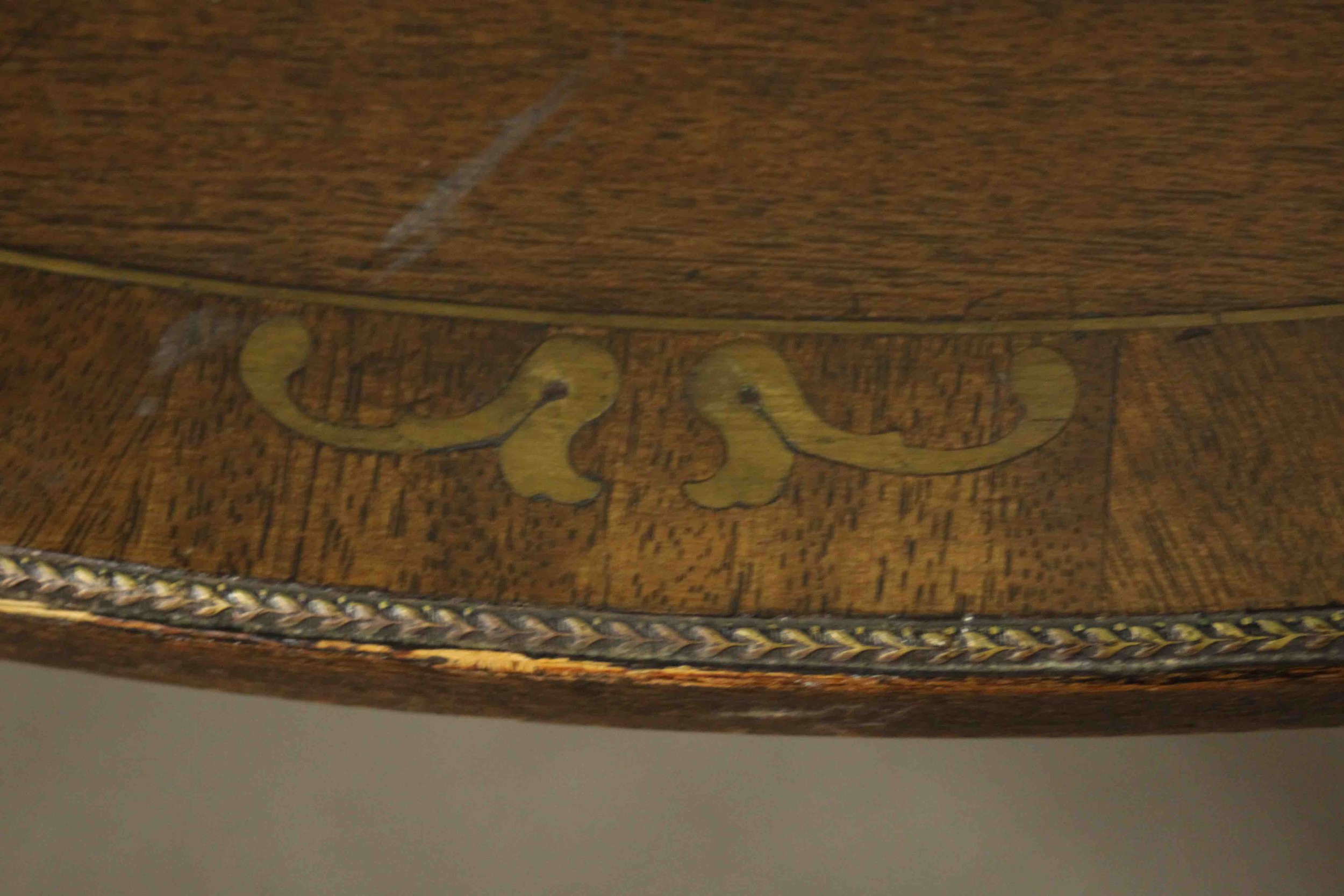 A mahogany Georgian style tilt top table on tripod swept base. H.73 Dia.106cm. - Image 10 of 10