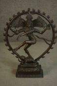 A very large 19th century Indian bronze figure of Shiva Natraja dancing in a ring of fire on a lotus