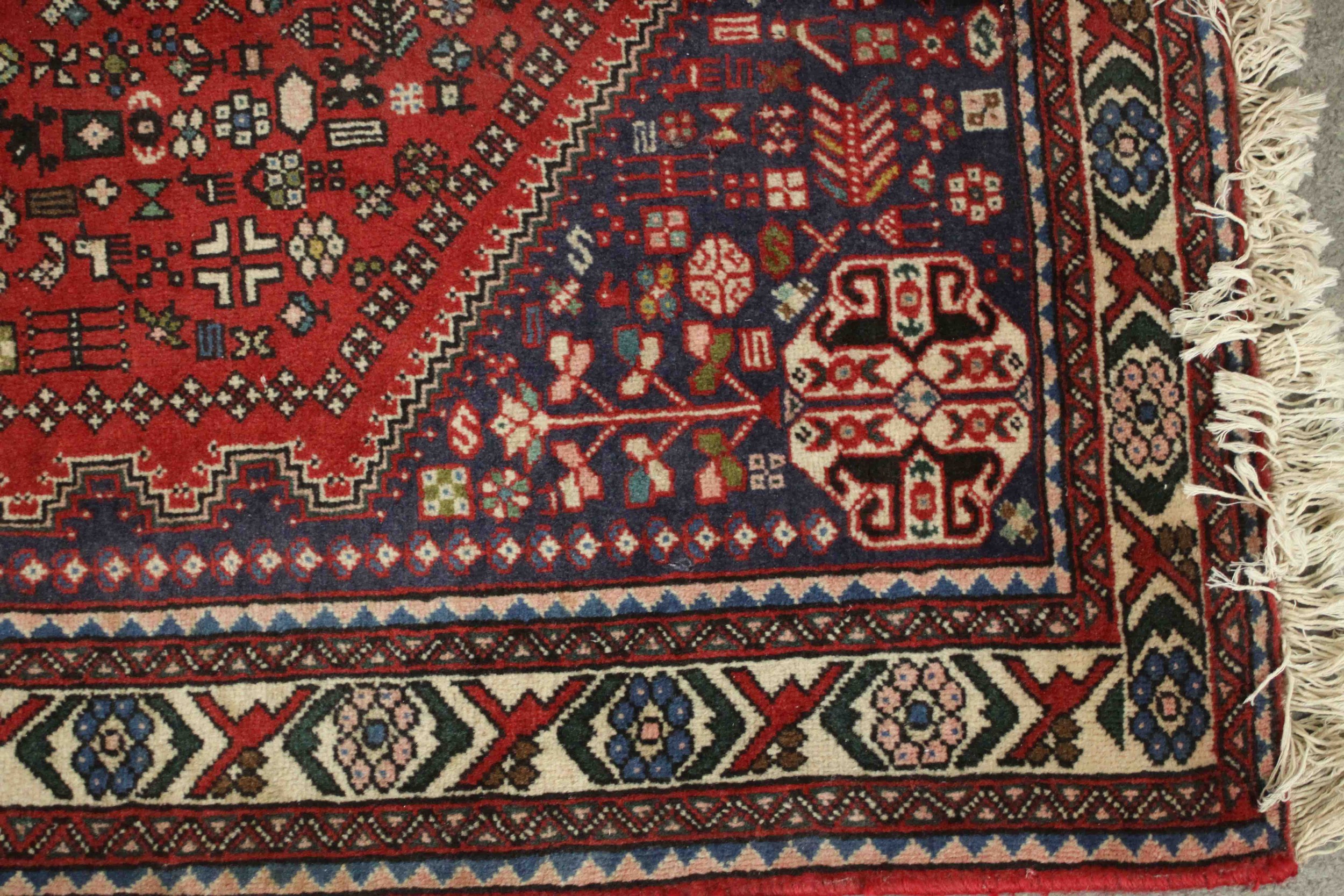 A Persian Bidjar rug the central medallion with stylised floral design within spandrels and multiple - Image 4 of 5