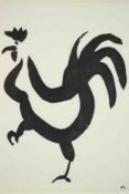 Patrick Caulfield (1936-2005), Rooster, hand printed invitation to a new year's party, inscribed