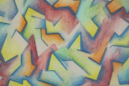 Dorothy Southern, Polychrome Abstract, pastel, initialled lower right. H.29 W.37cm.