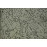 Phillip King (1934 - 2021), an abstract engraving of various objects, signed and dated 96,