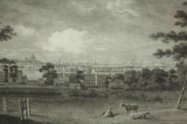 W. Knight, 19th engraving, View of Camberwell from London. H.41 W.49cm.