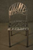 Jeremy Harvey for Artifort, a Dutch 'Hello There' aluminium side chair, circa 1970s.