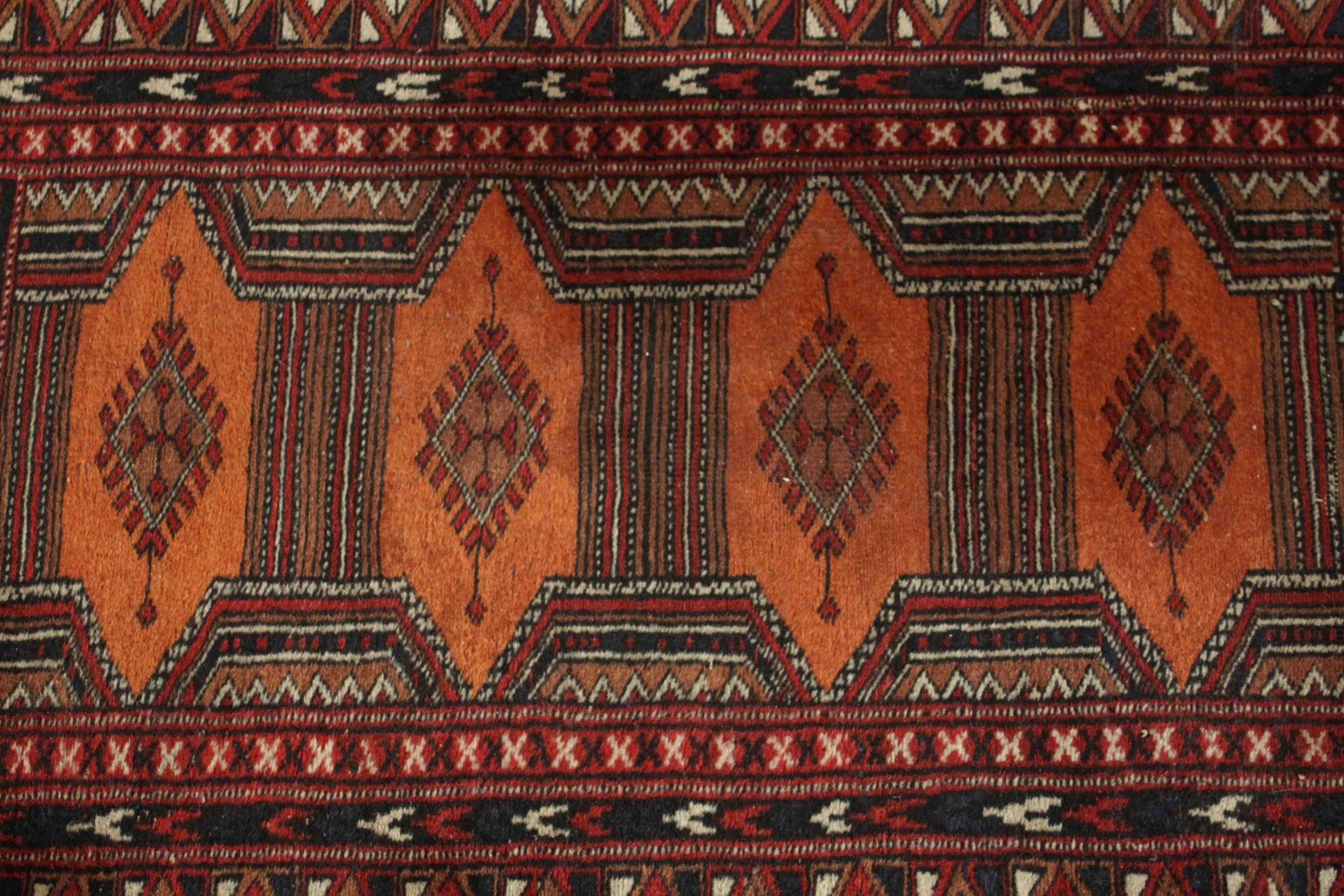 A Pakistan Bokhara rug with repeating pole medallions within multiple borders. L.126 W.80cm. - Image 3 of 5