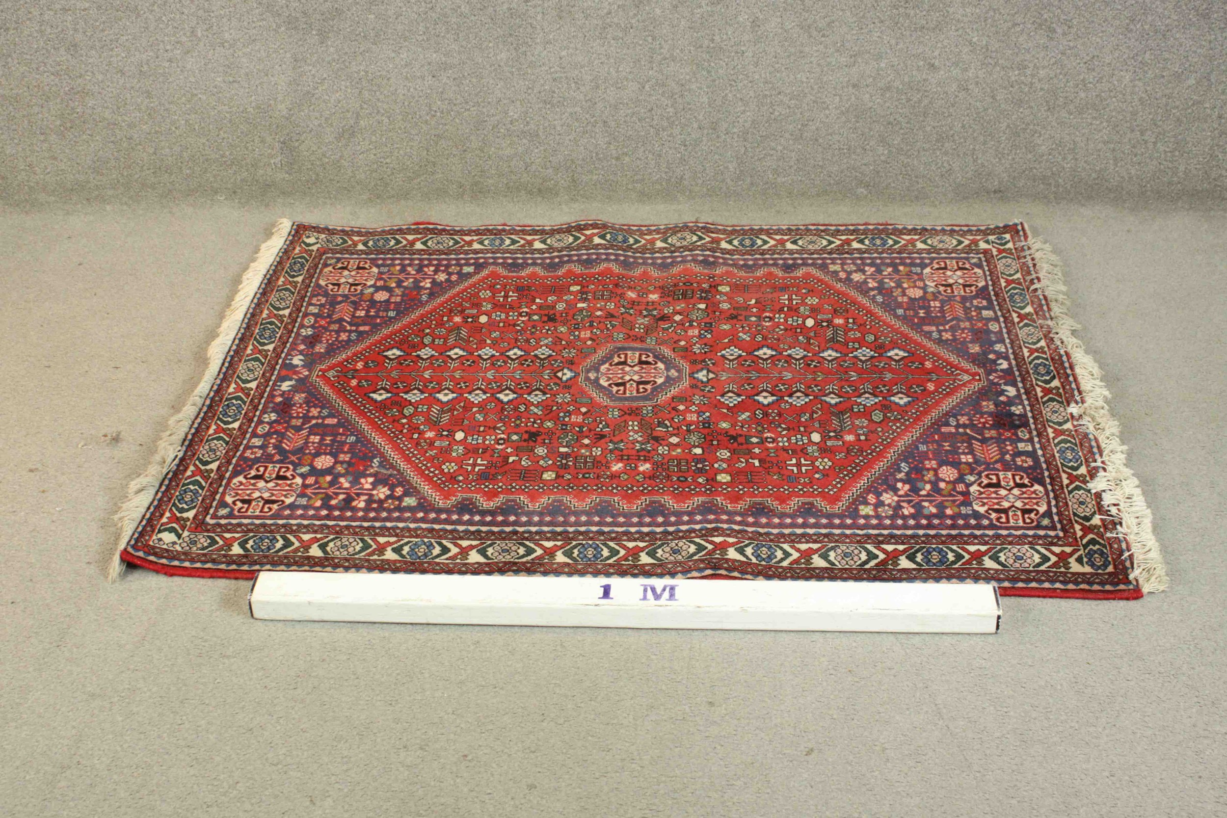A Persian Bidjar rug the central medallion with stylised floral design within spandrels and multiple - Image 2 of 5