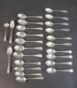 A collection of twenty four silver tea spoons, including six O. Richter 800 German silver tea spoons