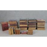 A large collection of sixty plus leather bound books, including various volumes of Punch, Diary of