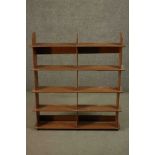 A set of late 19th century walnut hanging shelves. H.104 W.91 D.17cm.