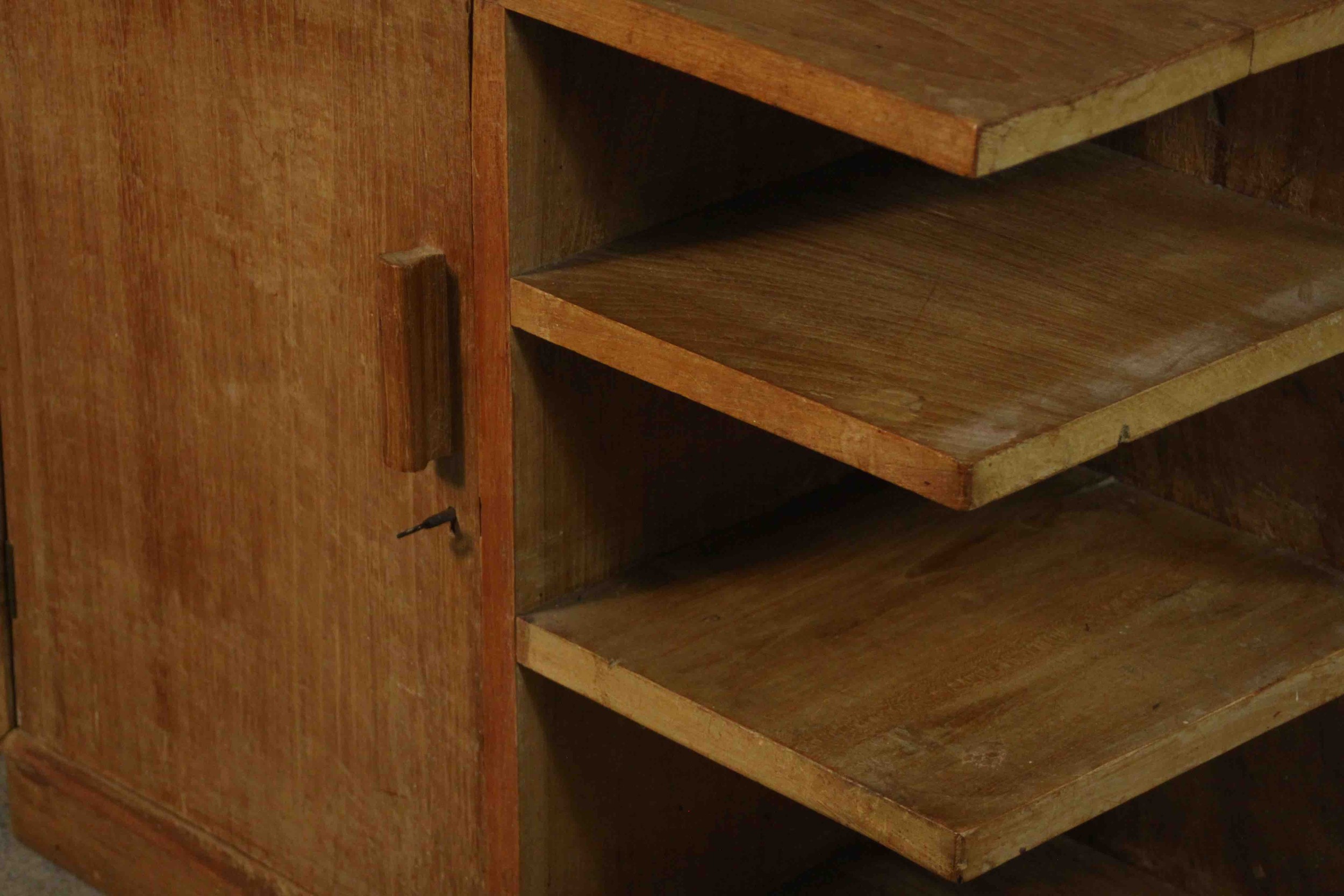 A mid century side cabinet fitted with panel door and open shelves. H.33 W.61 D.29cm. - Image 7 of 7