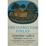 Ian Hamilton Finlay (1925-2006) Exhibition poster for the Serpentine Gallery 1977. H.73 W.56cm.