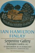 Ian Hamilton Finlay (1925-2006) Exhibition poster for the Serpentine Gallery 1977. H.73 W.56cm.