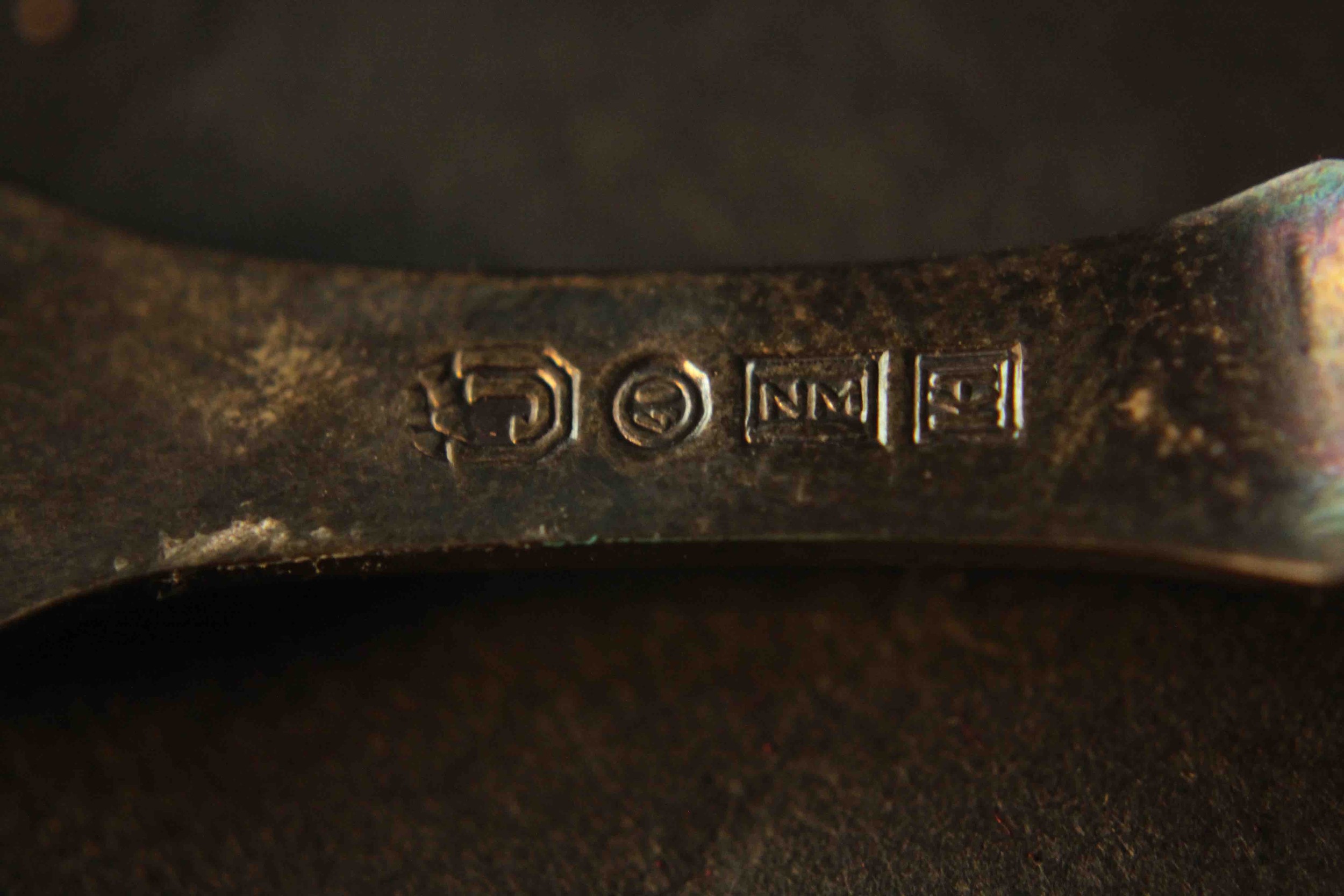 Three Norwegian silver spoons. One in box with sailing ship design. Stamped 800 with makers marks. - Image 10 of 16