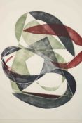 Celia Cook (b.1964), abstract composition, woodcut print, signed in pencil lower left. H.92.5 W.