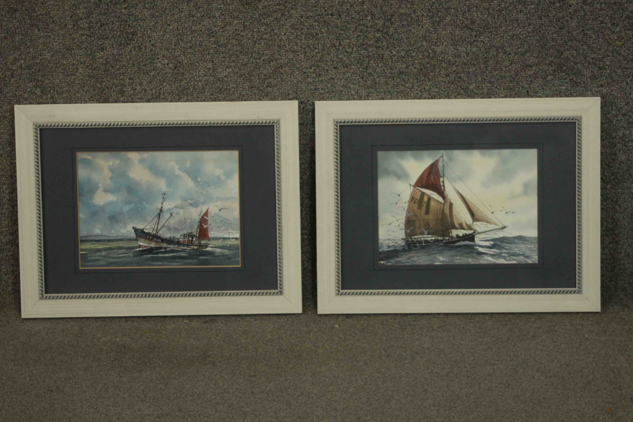 Tony Warren (1930-1994), two studies of sailing ships, watercolours, signed and dated 1987 lower