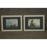 Tony Warren (1930-1994), two studies of sailing ships, watercolours, signed and dated 1987 lower