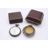 A collection of three 19th century pocket watches, one 800 silver with engraved inscription to the