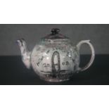 STOT21stCplanB (Harry Adams), 20th Century, Millennium Death Wheel teapot, glazed and hand painted