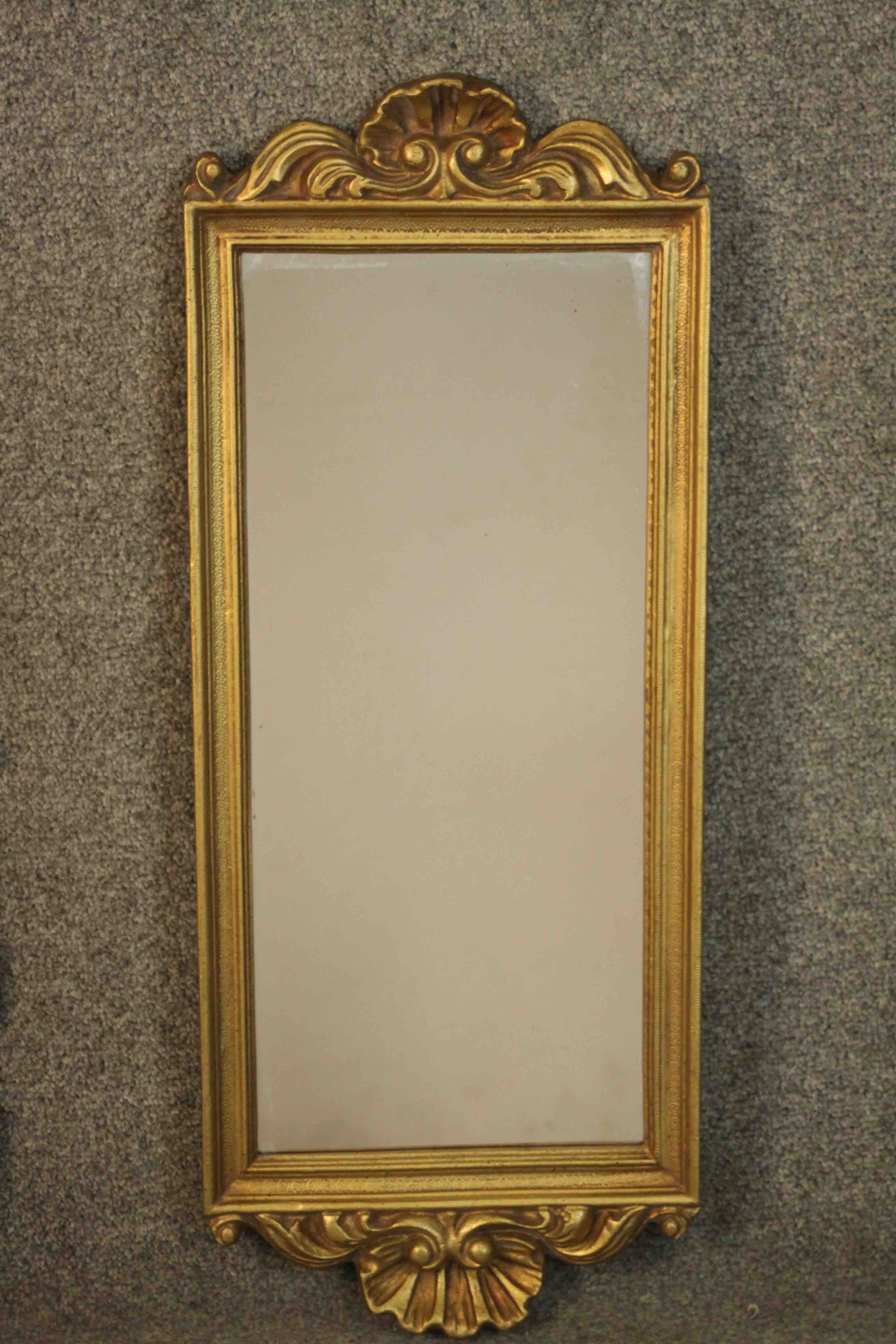 An 18th century carved giltwood framed mirror of small proportions, carved with scrolling vines, - Image 4 of 11