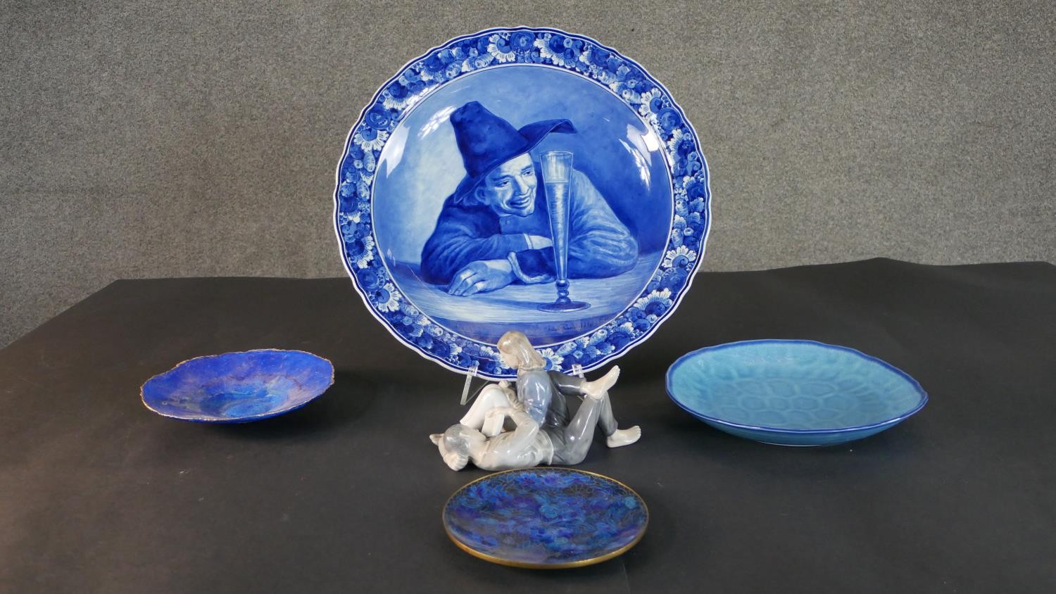 A collection of plates and a ceramic figure, including a Royal Copenhagen hand painted porcelain - Image 2 of 10