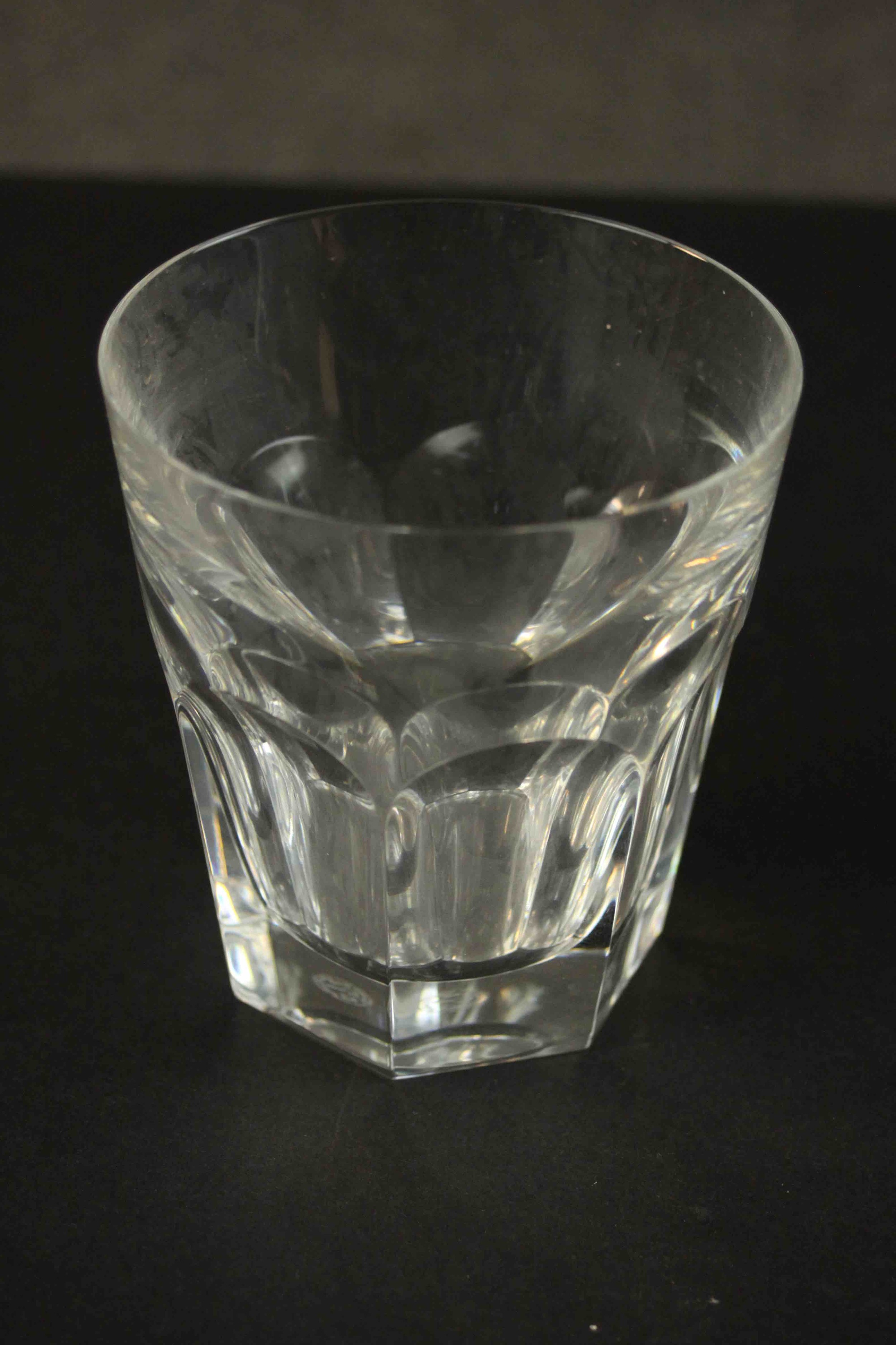 A set of six hand cut Baccarat crystal Harcourt tumblers, etched mark to base. H.9.5 Dia.9cm. - Image 3 of 6