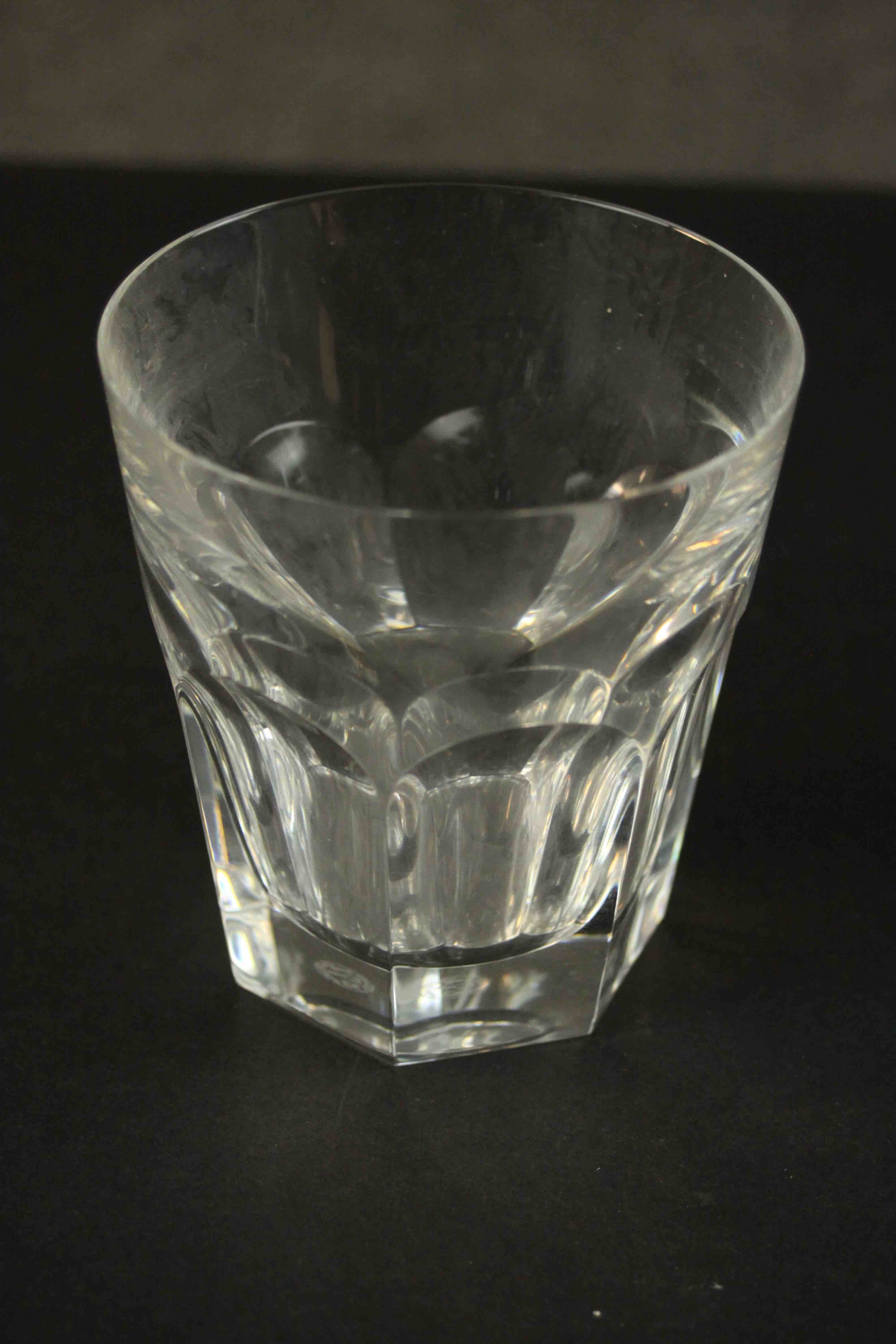 A set of six hand cut Baccarat crystal Harcourt tumblers, etched mark to base. H.9.5 Dia.9cm. - Image 4 of 6