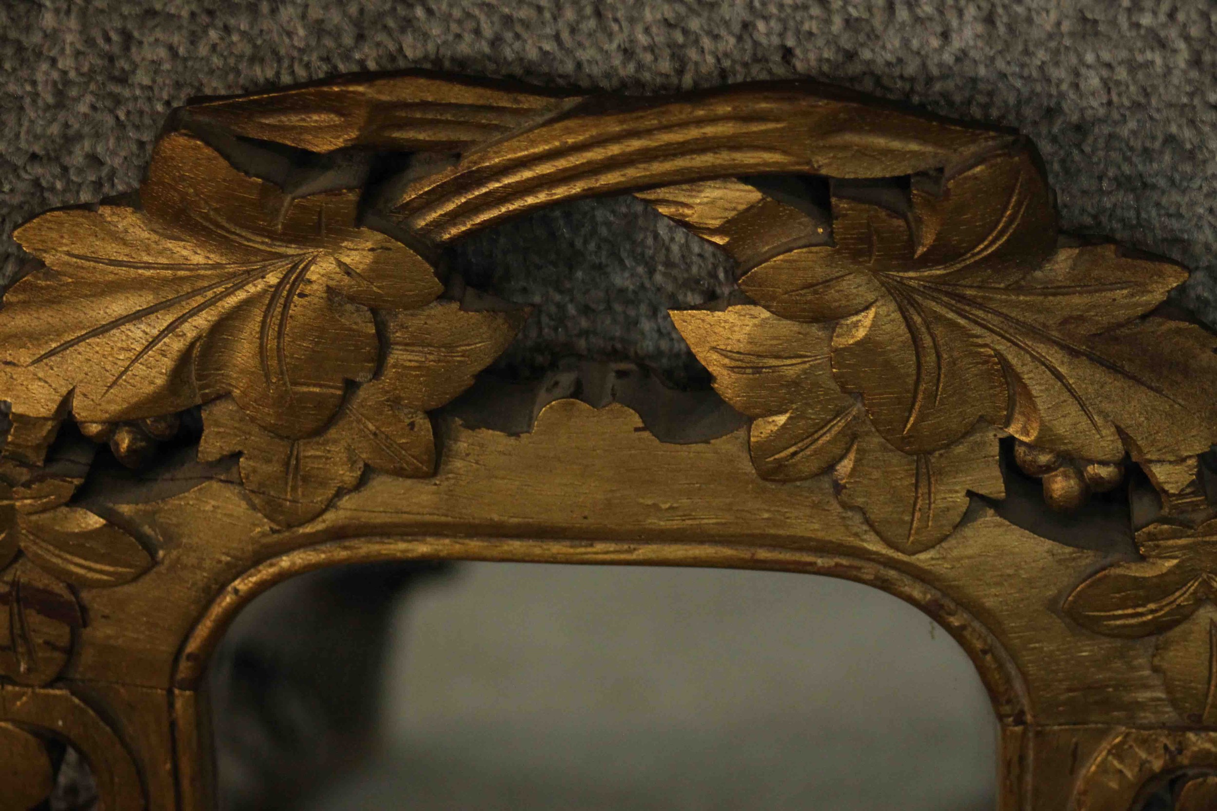 An 18th century carved giltwood framed mirror of small proportions, carved with scrolling vines, - Image 11 of 11