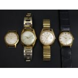 Vintage Oris date adjust manual wind watch, Westclox example, a Zeih calendar watch and one other