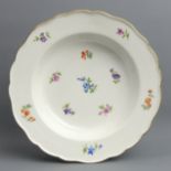 Meissen 1st quality hand painted floral design soup plate, early 20th century. 23.5 x 5 cm. UK