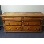 Victorian pine dresser base. 163 x 74 x 56 cm. Collection only.