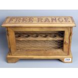 Free Range Eggs pine cupboard. 38 x 25 x 11 cm. UK Postage £16.
