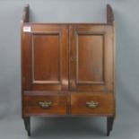 Edwardian mahogany hanging cupboard. 81 x 52 cm. Collection only.
