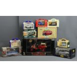 Various Corgi die cast vehicles and others along with a Signature Series 1914 Model T Fire Engine.