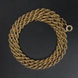 9 carat gold French rope twist necklace, 4.4 grams. 3.1 mm x 47 cm. UK Postage £12.