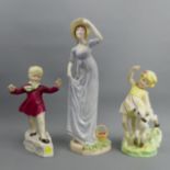 Royal Worcester Jane Austen figure, along with April and January from the Months of the Year series.