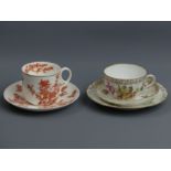 Dresden floral porcelain cabinet cup, saucer and side plate, along with a Graingers cup and