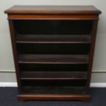 Late Victorian mahogany adjustable shelves open bookcase. 111 x 88 x 32 cm. Collection only.