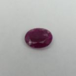1.59 carat oval mixed cut Ruby, 9.87 mm x 9.1 mm x 1.8 mm. With Laboratory report. UK Postage £12.