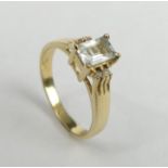 14 carat gold Aquamarine and Diamond ring, 2.7 grams. Size M. UK Postage £12.