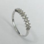 9 carat white gold diamond 1/2 eternity ring, 1.6 grams. Size O. UK Postage £12.