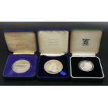 The Royal Mint 1994 silver proof £2 coin, Australia's Coin History Medallion and a nickel silver