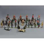 An uncollated collection of Britains and other die cast toy soldier figures. UK Postage £15.