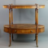 Edwardian yew wood single drawer, two tier wat-not. 61 cm wide x 60 cm high. Collection only.