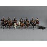 A collection of Britains horse mounted cavalry die cast figures. UK Postage £14.